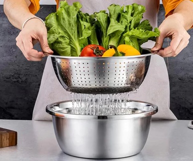 Escorredor De Arroz Massa Inox Legumes Frutas Multiuso — produto recomendado pelo nutricionista Eduardo Klein